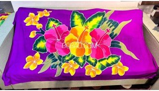 New Design Rayon Sarong Hand Painted Flower Design Handmade In Bali